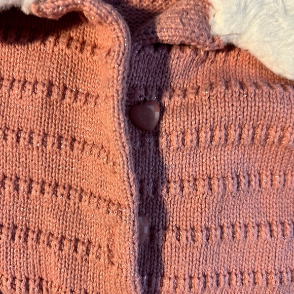 Max Studio pink cardigan with faux fur - Picture 3 of 3